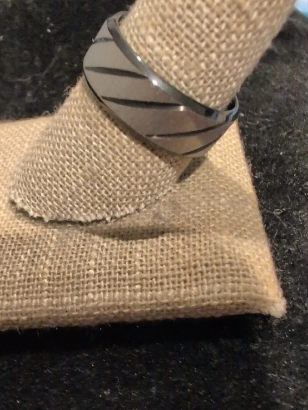 Stainless Steel Men's Brushed Two-Tone Band Ring